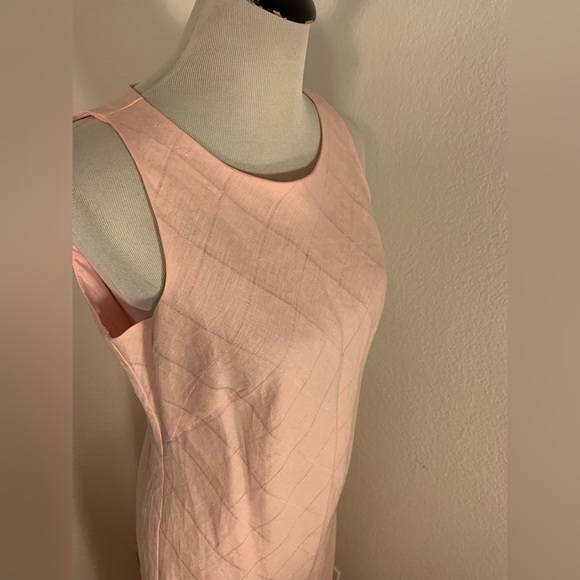 NWT Nikki Valenti Pink Linen Lined Dress - Size 12 - Picture 2 of 6